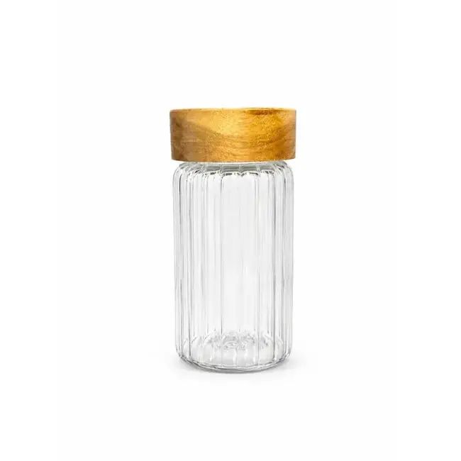 Geen Space kruidenpotjes met acacia houten dop - 6 stuks