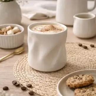 Mirac Wave mug set of 2 - White