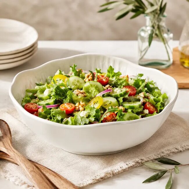 Mirac Cermico White  serving/salad  bowl