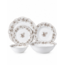 Mirac Vintage Rosemont 25-delig servies set met bloemen design Mocha Bruin