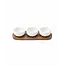 Mirac Porcelain Belicia snack bowls with acacia tray