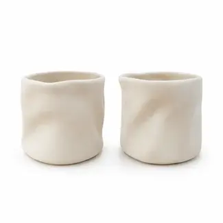 Bavary  Wave mugs set of 2 – Beige Matt