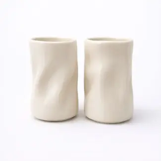 Bavary  Wave mokken lang, set van 2 - Creme glans