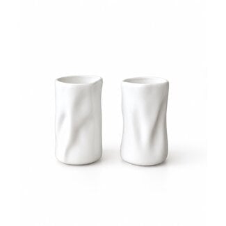 Bavary  Wave tall mugs, set of 2 – White  gloss