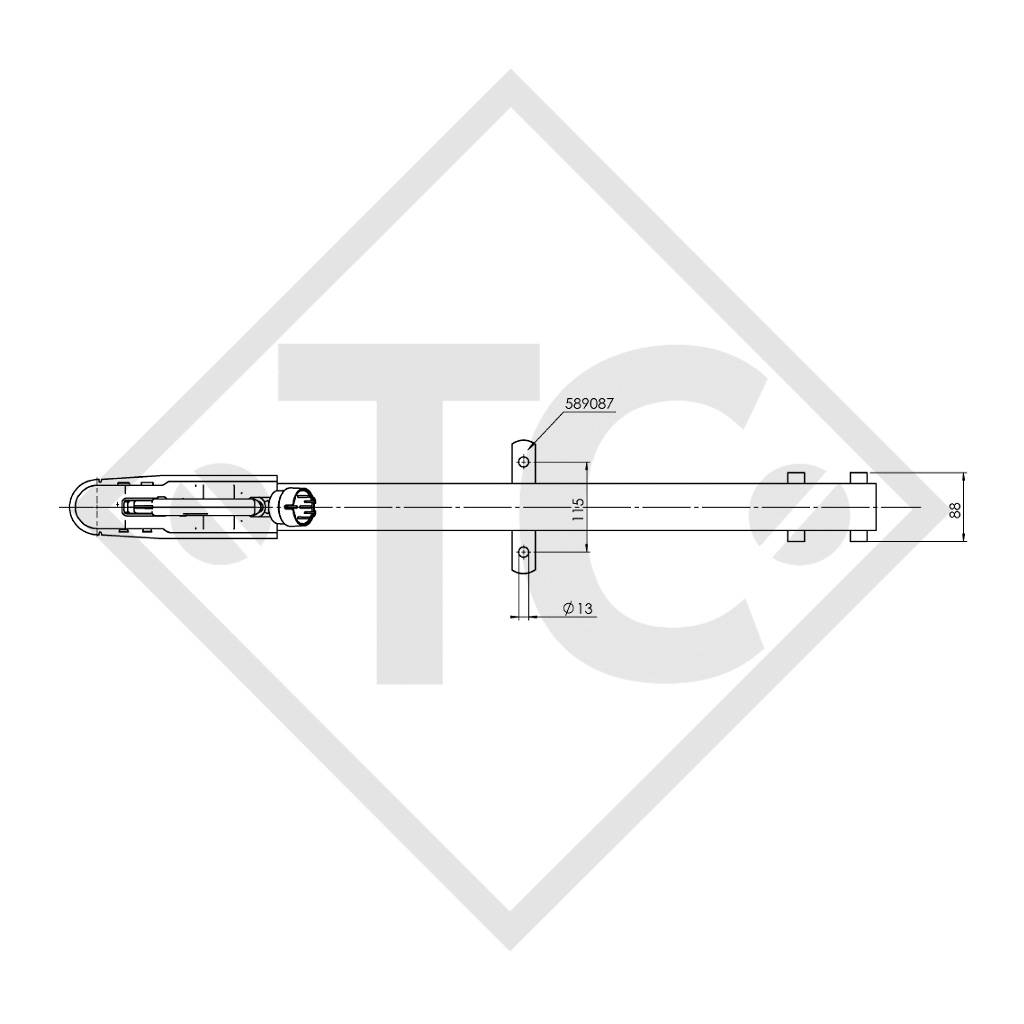 Drawbar type R4 vers. A3 square tube straight up to 750kg