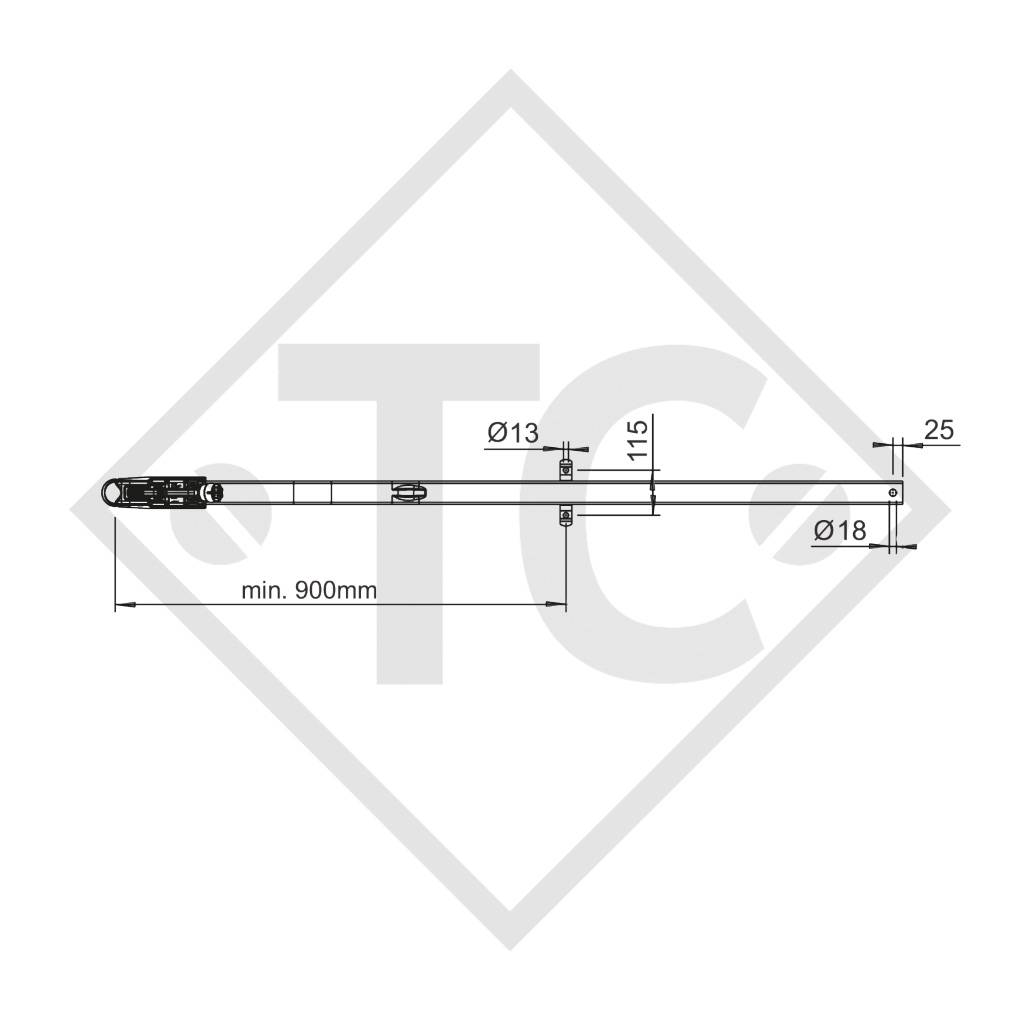 Drawbar type K4 vers. A1 square tube cranked up to 750kg