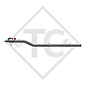 Drawbar type K4 vers. A1 square tube cranked up to 750kg with parking brake, 2 bush