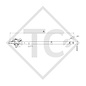 Drawbar type R4 vers. A3 square tube straight up to 750kg for top hat profile 90mm