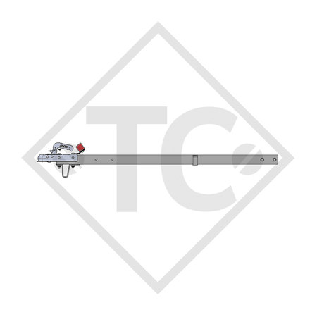 Zugdeichsel Typ R4 Ausf. A3 vierkant gerade bis 750kg für Hutprofil 90mm