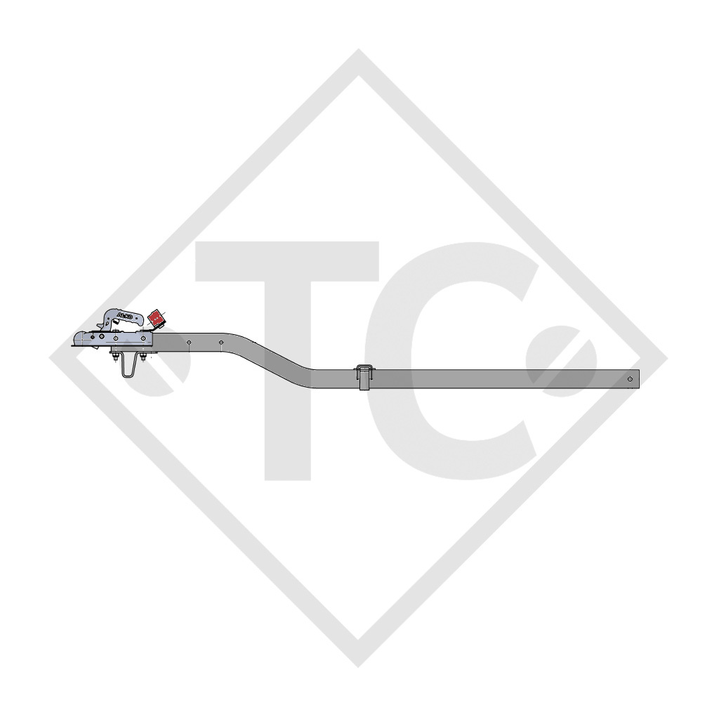 Zugdeichsel Typ K4 Ausf. A2 vierkant gekröpft bis 750kg mit Auflagebock 249317