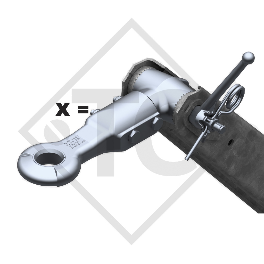 Towbar connection toothed washer type 75 VU vers. A1 height-adjustable with drawbar section up to 750kg