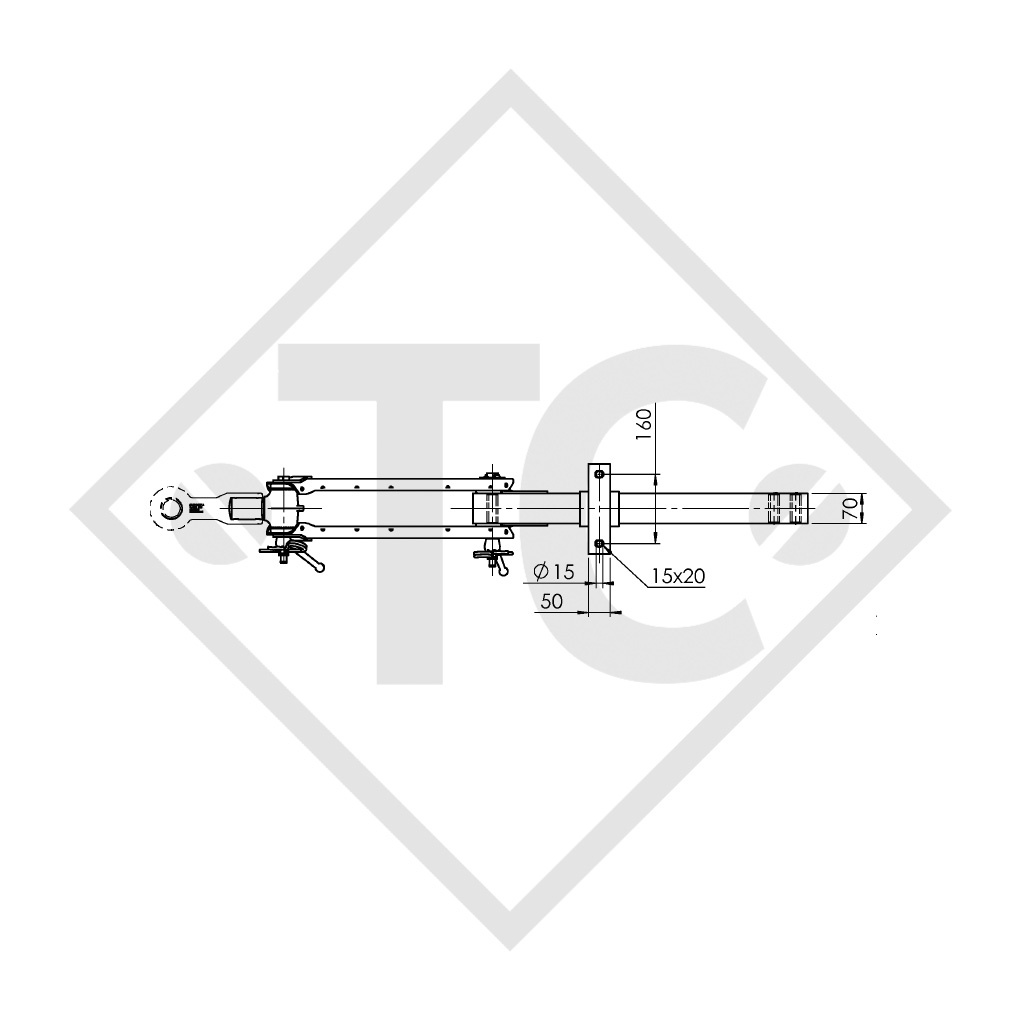 Timon type 103 VB version G réglable en hauteur jusqu'a 1000kg