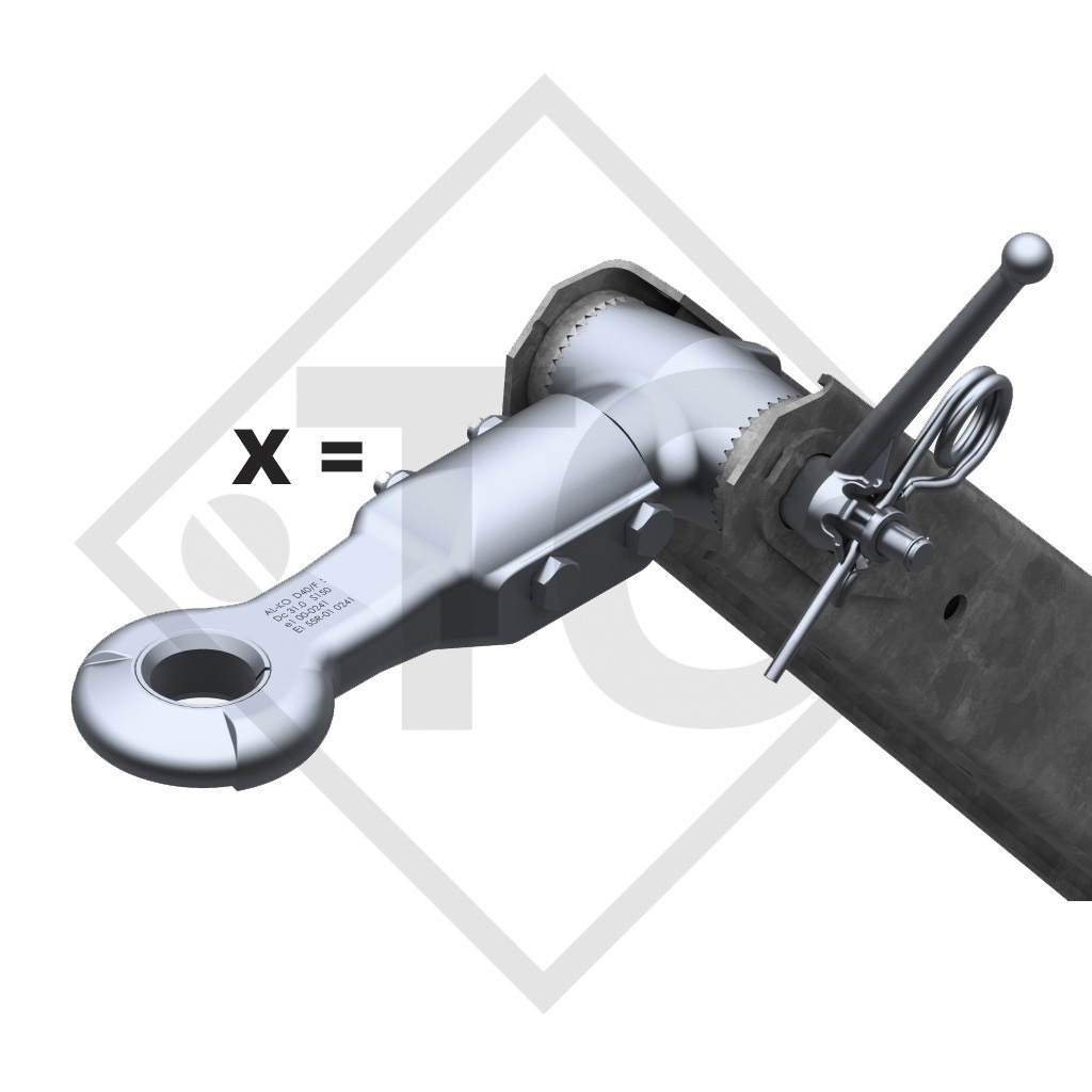 Towbar connection toothed washer type 103 VB vers. G height-adjustable with drawbar section up to 1000kg