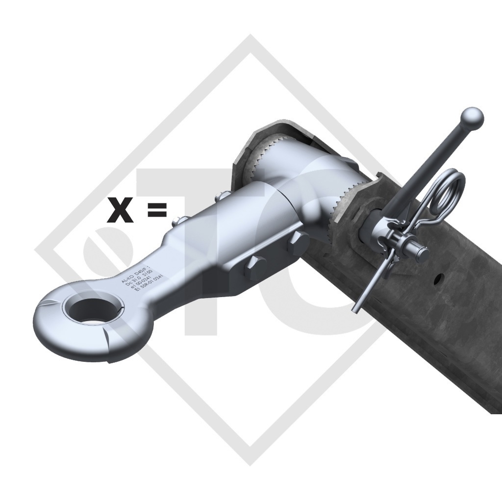 Towbar connection toothed washer type 70.1 VO vers. C1 height-adjustable with drawbar section up to 750kg