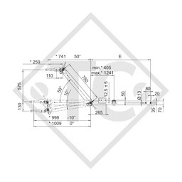 Towbar connection toothed washer type 75 VU vers. A1 height-adjustable with drawbar section up to 750kg