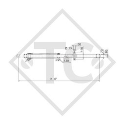 Towbar connection toothed washer type 75 VU vers. A1 height-adjustable with drawbar section up to 750kg