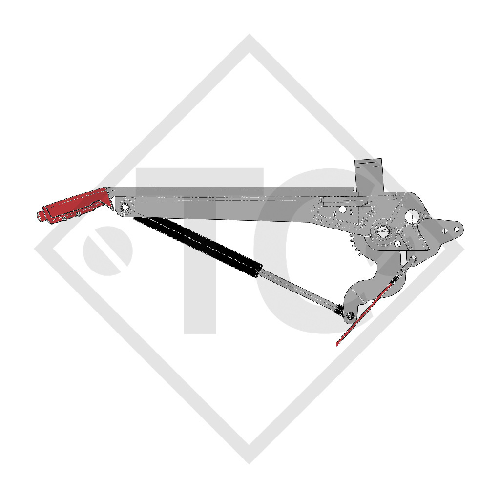 Towbar connection toothed washer type 162 VB vers. M height-adjustable with drawbar section up to 1600kg and parking brake