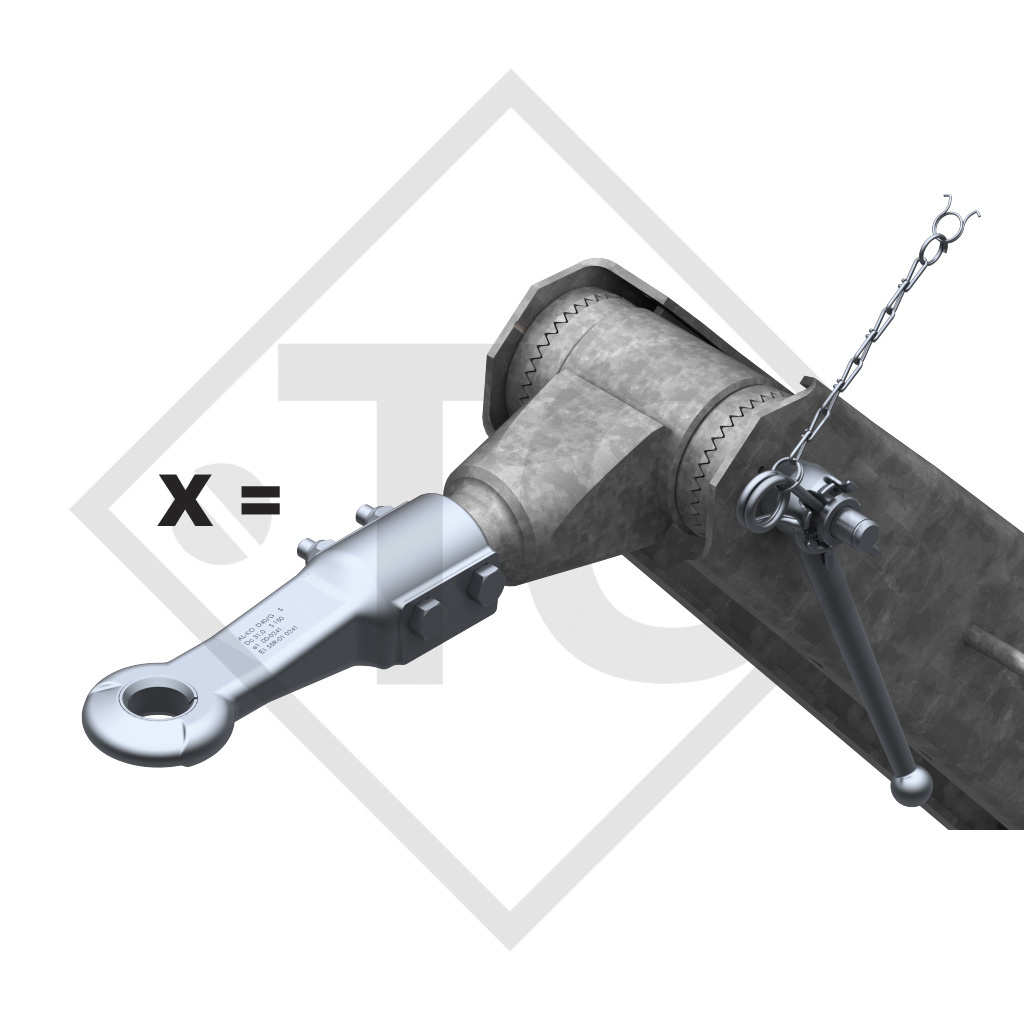 Heightadjustable drawbar type 353 VB vers. G for trailers with pneumatic brakes 3500kg