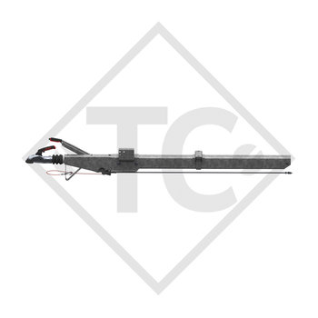 Square overrun device type 161 S - R26 vers. A with drawbar section straight 950 to 1600kg, jockey wheel carrier in front