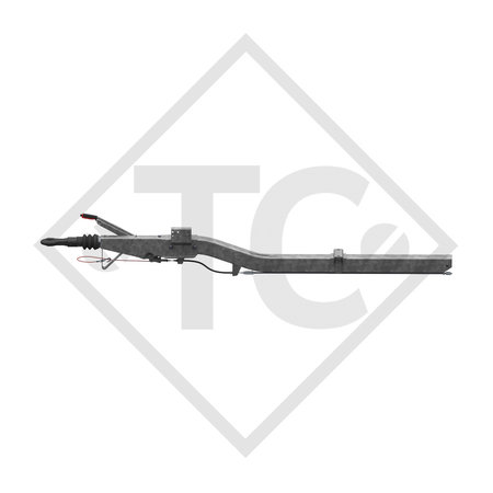 Auflaufeinrichtung vierkant Typ 161 S - K26 Ausf. A mit Deichselprofil gekröpft 950 bis 1600kg, für Hutprofil