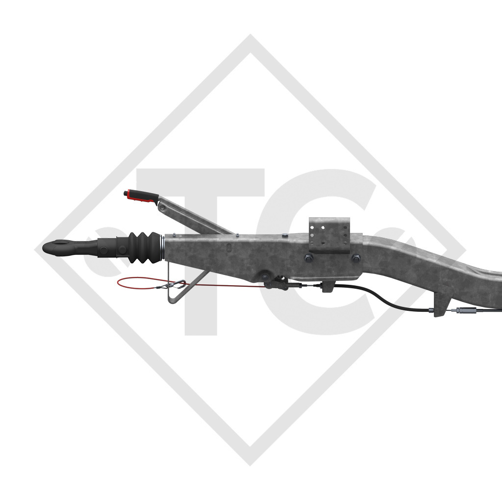 Auflaufeinrichtung vierkant Typ 161 S - K26 Ausf. A mit Deichselprofil gekröpft 950 bis 1600kg, für Hutprofil