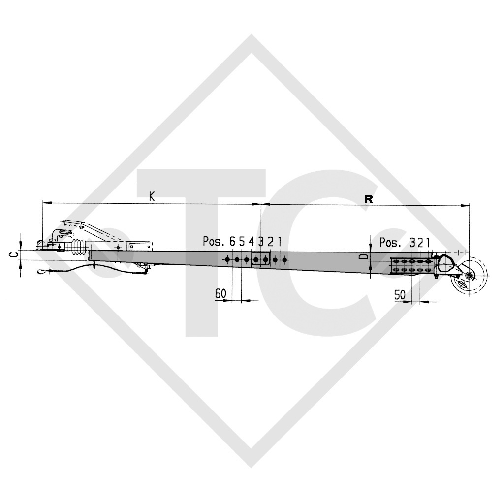 Attacco di traino (coppia) tipo 101T - 1000kg