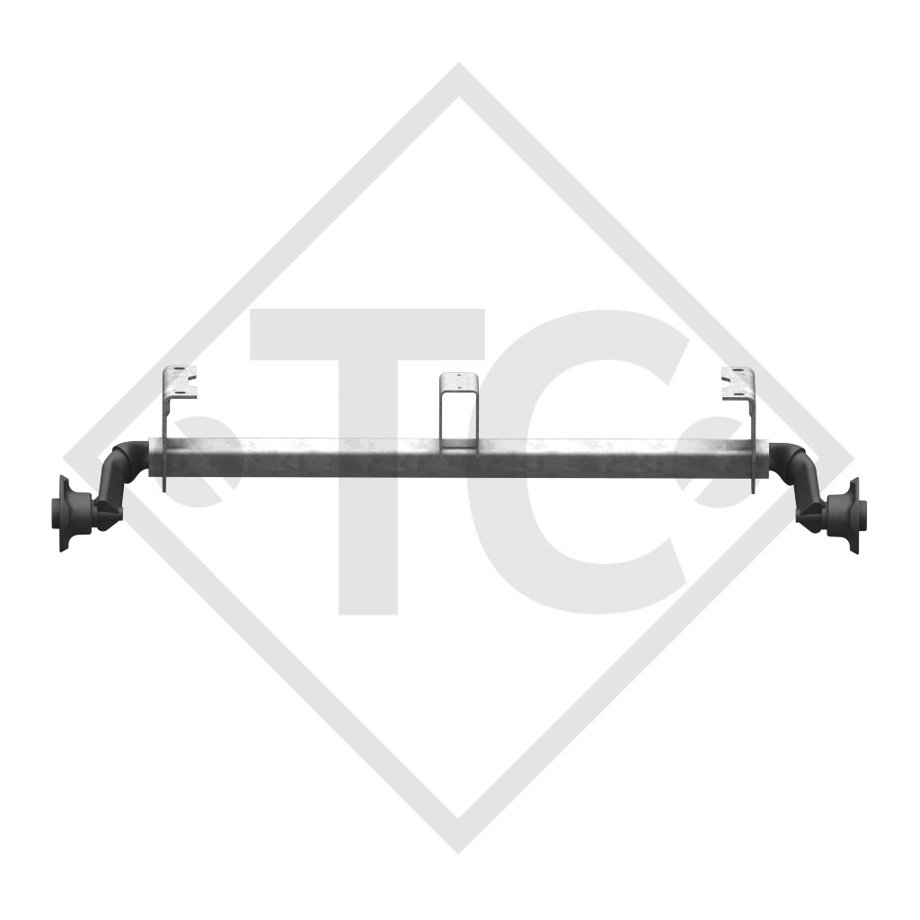 Unbraked axle 750kg BASIC axle type 700-5 watertight with shackle and high axle bracket