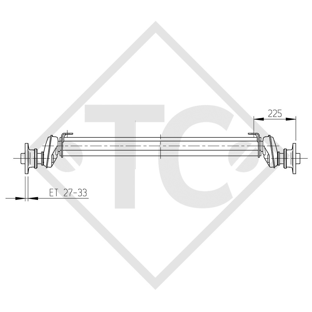 Assale sfrenato 1300kg BASIC tipo di assale UBR 1200-5