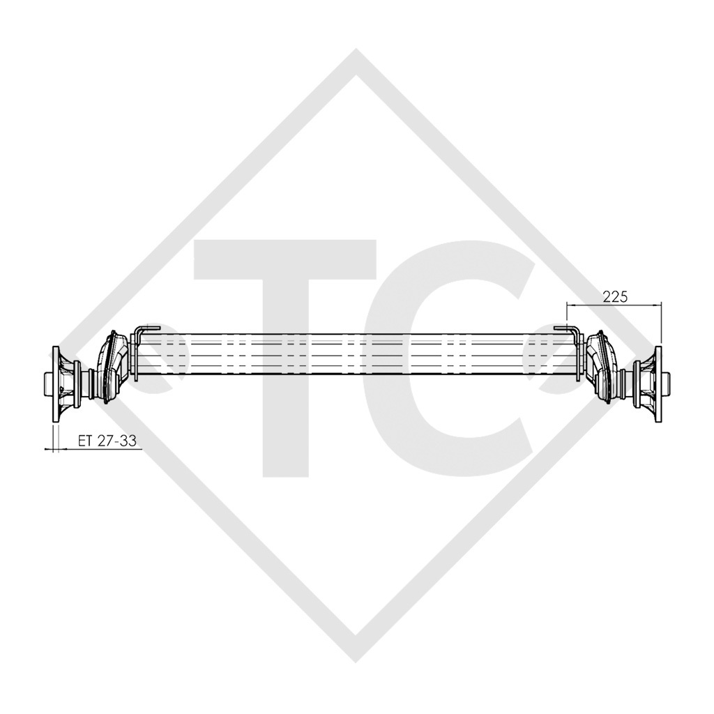 Assale sfrenato 1500kg BASIC tipo di assale 1600-3