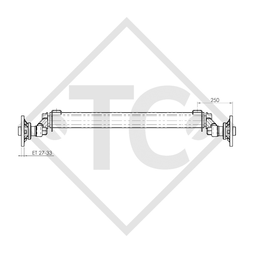 Essieu PLUS 1800kg non freiné type d'essieu 1800-9