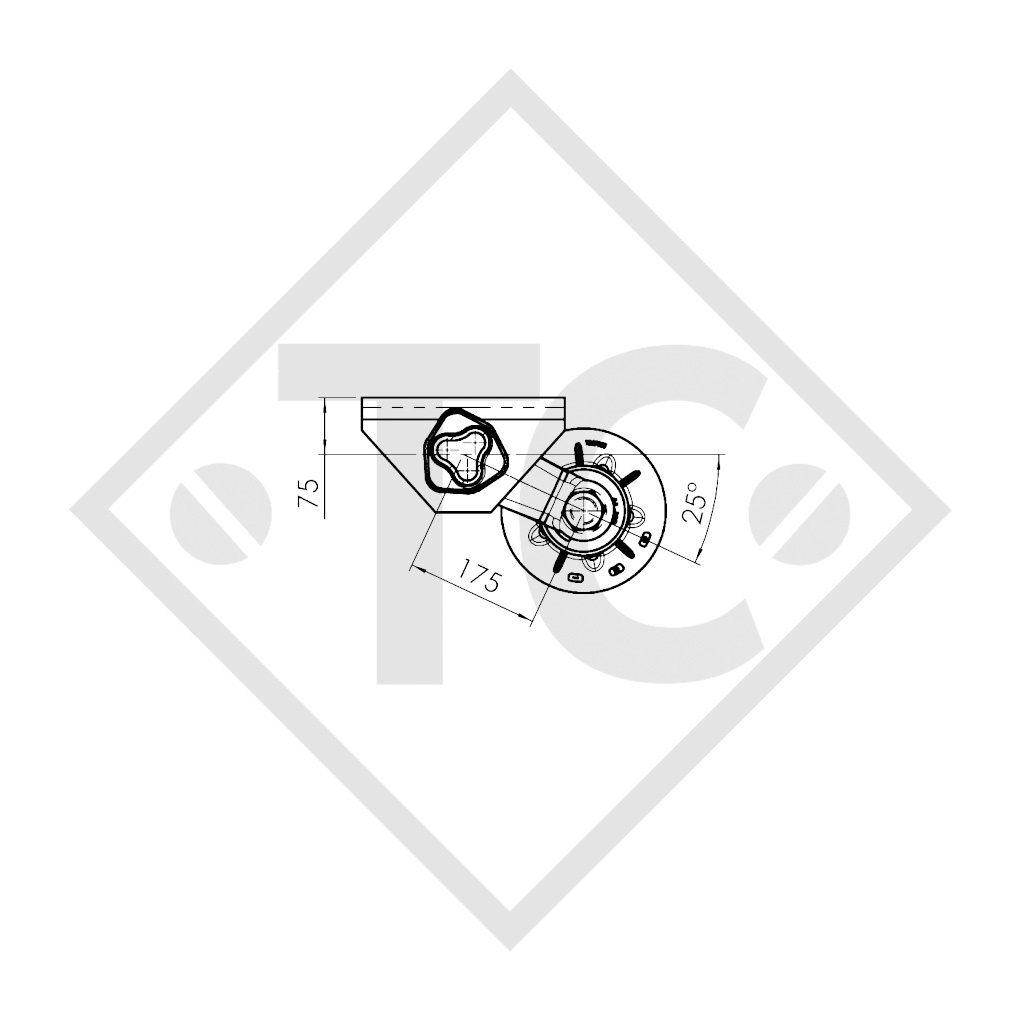 Unbraked axle 1800kg PLUS axle type 1800-9