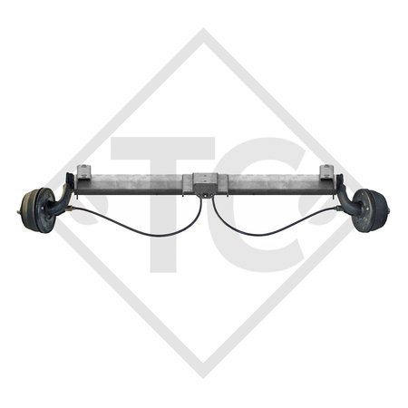 Braked axle 750kg BASIC axle type B 700-5 with top hat profile 90mm