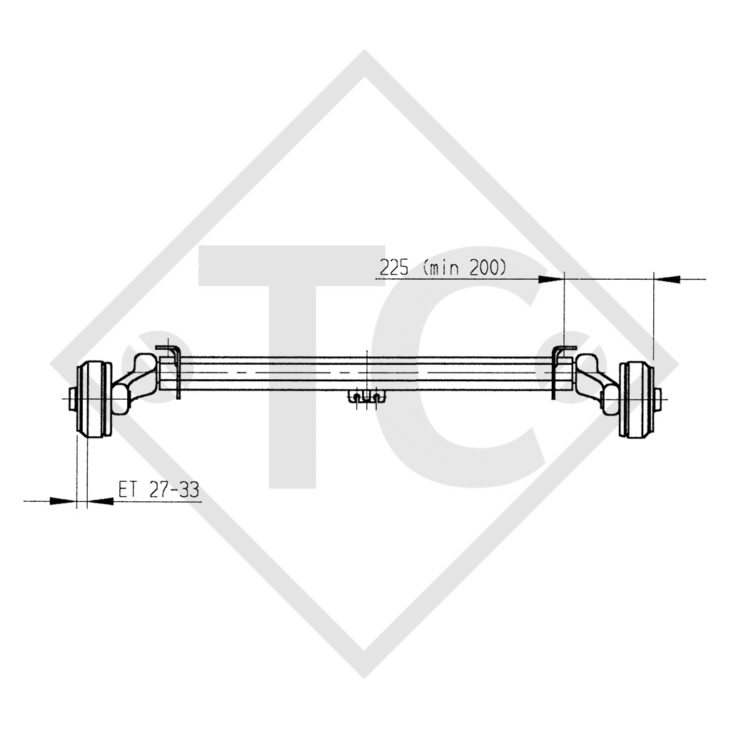 Braked axle 900kg BASIC axle type B 850-5