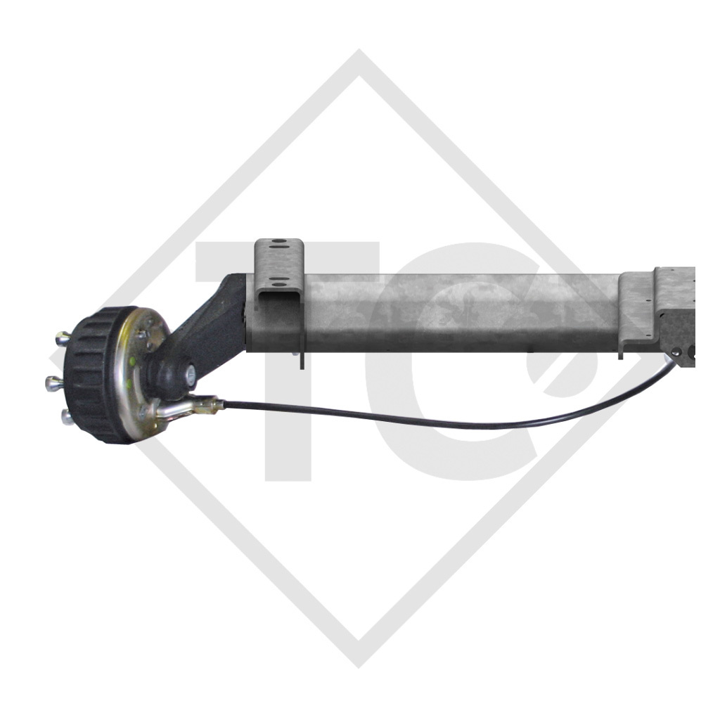 Braked axle 900kg BASIC axle type B 850-5 with top hat profile 90mm