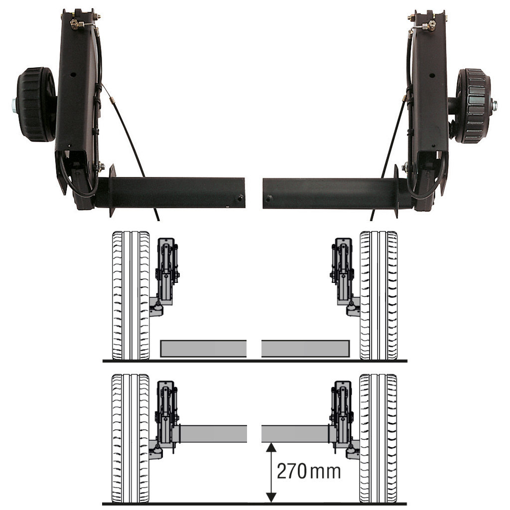 LOWERING AXLES DOWN TO 270MM, AXLE TYPE ASB 1800, SINGLE AXLE TRAILER TO 1800KG, TANDEM UP TO 3500KG