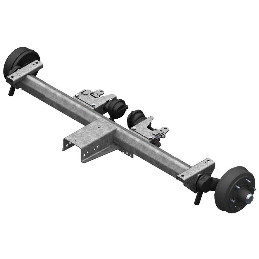 AXLES WITH RUBBER SUSPENSION FOR TRAILERS WITH PNEUMATIC BRAKES, SINGLE AXLE UP TO 4000KG, AXLE TYPE BT 4000