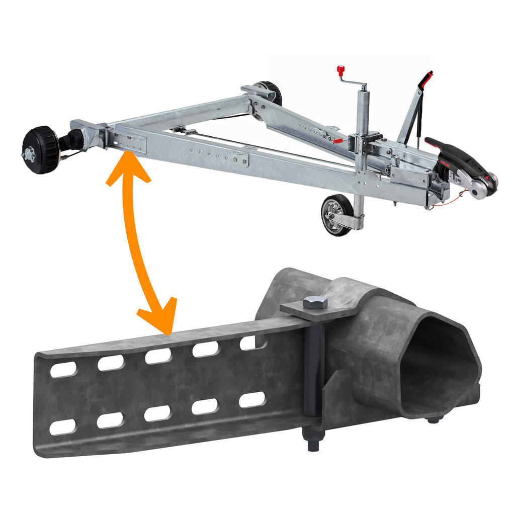 TOWBAR CONNECTION WITH FIXING BOLTS FOR ATTACHMENT TO THE AXLE