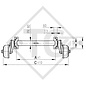 Braked axle 1000kg BASIC axle type B 850-10 with AAA (automatic adjustment of the brake pads)