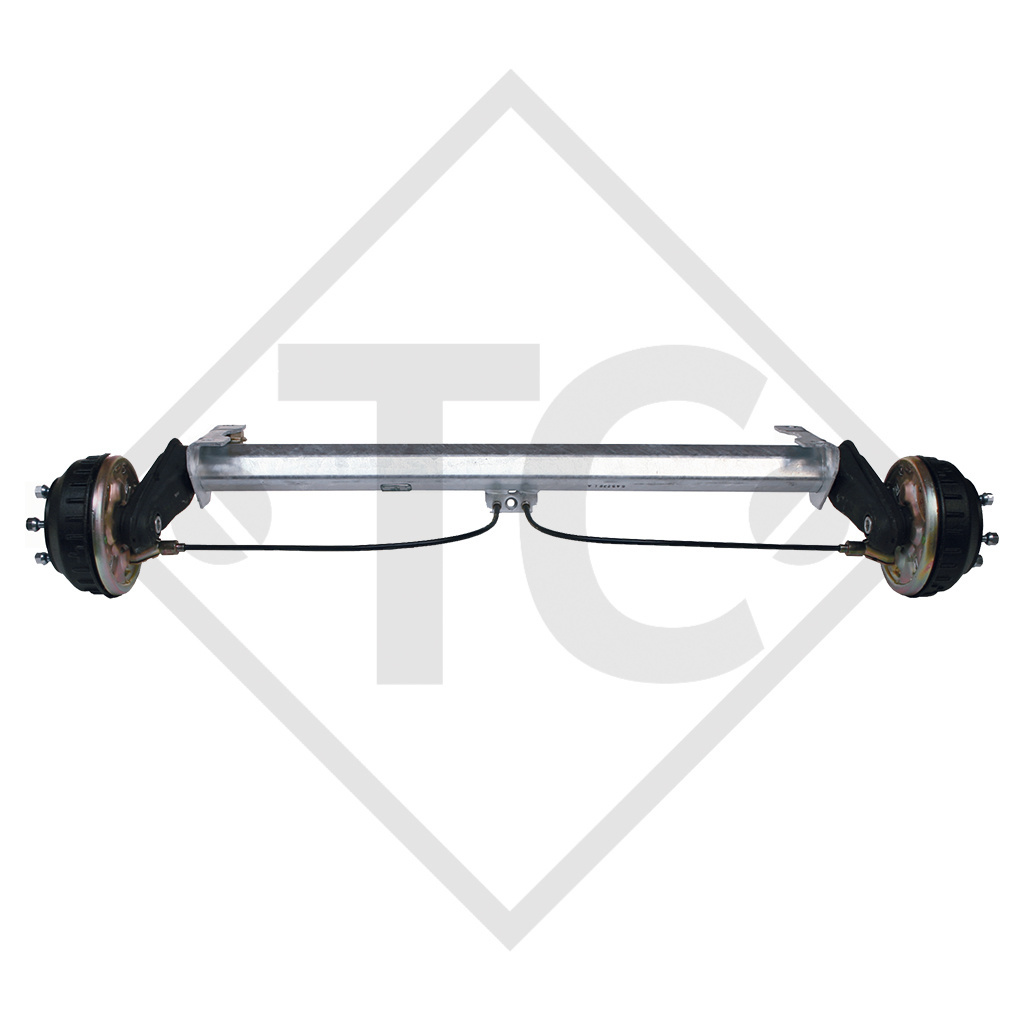 Braked tandem front axle 1000kg BASIC axle type B 850-10 with AAA (automatic adjustment of the brake pads)