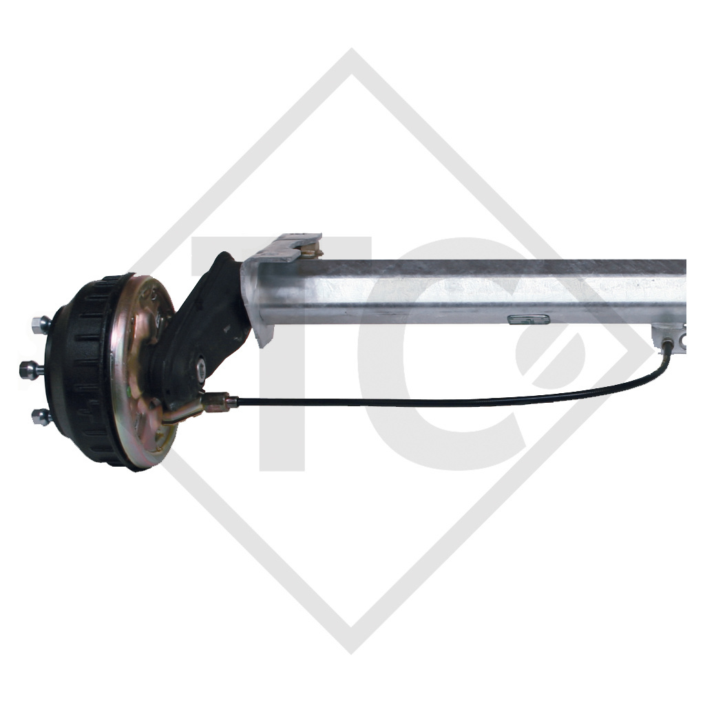 Braked tandem rear axle 1000kg BASIC axle type B 850-10 with AAA (automatic adjustment of the brake pads)