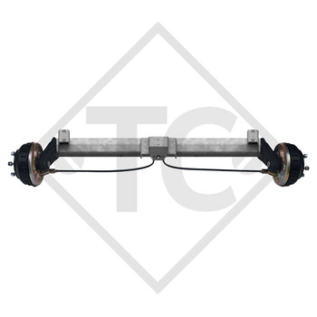 Braked tandem front axle 1000kg BASIC axle type B 850-10 with top hat profile 90mm