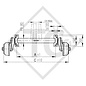 Braked tandem front axle 1000kg BASIC axle type B 850-10 with top hat profile 90mm