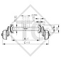 Eje delantero tándem con freno 1000kg BASIC tipo de eje B 850-10 con perfil en U 90mm y AAA (Reajuste automático de las zapatas de freno)