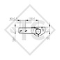 Braked tandem front axle 1000kg BASIC axle type B 850-10 with top hat profile 90mm and AAA (automatic adjustment of the brake pads)