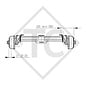 Braked tandem front axle 1000kg BASIC axle type B 850-10 with top hat profile 90mm