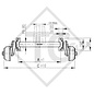 Braked tandem front axle 1000kg BASIC axle type B 850-10 with top hat profile 90mm and AAA (automatic adjustment of the brake pads)