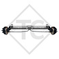 Braked tandem front axle 1000kg BASIC axle type B 850-10 with top hat profile 90mm