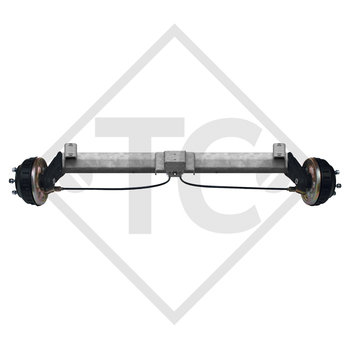 Braked tandem front axle 1000kg BASIC axle type B 850-10 with top hat profile 90mm