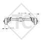 Braked tandem front axle 1000kg BASIC axle type B 850-10 with top hat profile 90mm