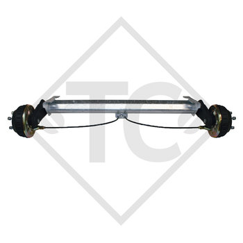 Braked tandem rear axle 1350kg BASIC axle type B 1200-6 with AAA (automatic adjustment of the brake pads)